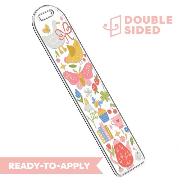 [ Double Sided ] Bookmark UV DTF Decal | Cottage Core Spring For Sale