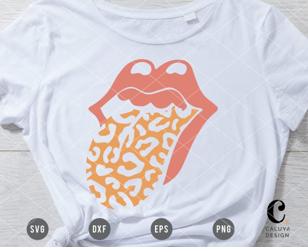Rolling Stones Leopard Lip Ver. SVG For Cheap