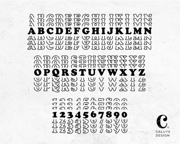 Stacked Letter Cricut Font Retro Ver Supply - Image 2