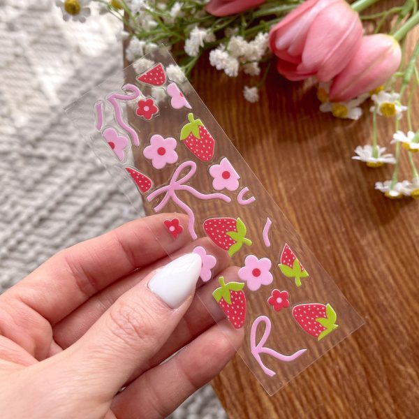 Pen UV DTF Wrap | Pink Bow Strawberry For Discount - Image 2