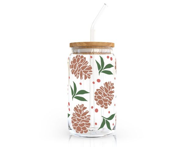[ SVG Digital File] 16oz Libbey Can Cup Wrap | Holiday Acorn SVG Online Sale - Image 2
