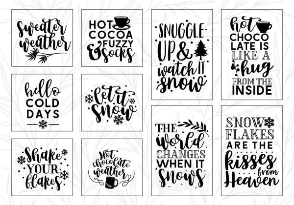Cozy Winter Quotes SVG Bundle | 20 Pack on Sale - Image 2