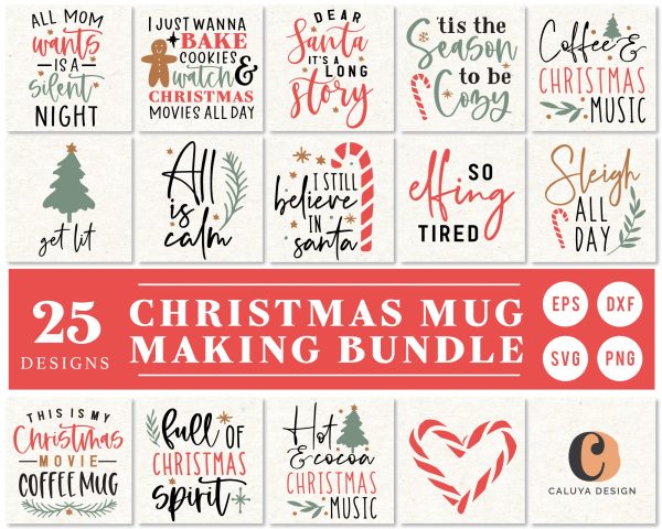 Christmas Mug Making SVG Bundle | 25 Pack Online