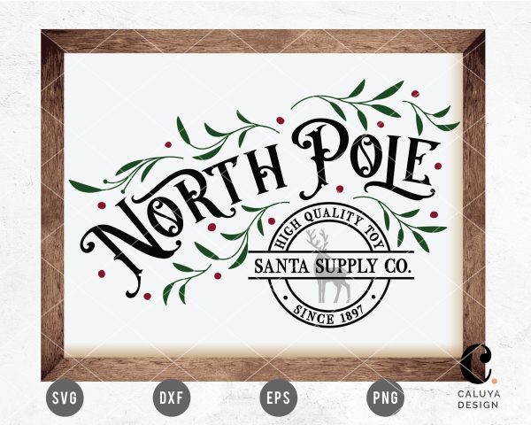 North Pole Vintage Sign SVG Discount
