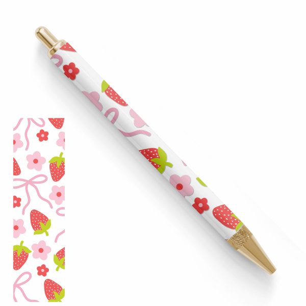 Pen UV DTF Wrap | Pink Bow Strawberry For Discount