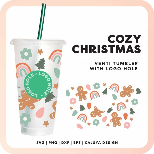 With Logo Venti Cup Wrap SVG | Cozy Rainbow Christmas SVG Fashion