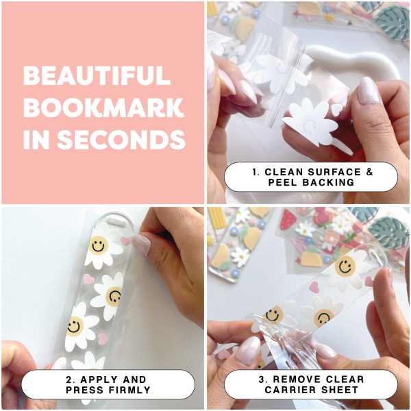 [ Double Sided ] Bookmark UV DTF Decal | Floral Lemon For Cheap - Image 4