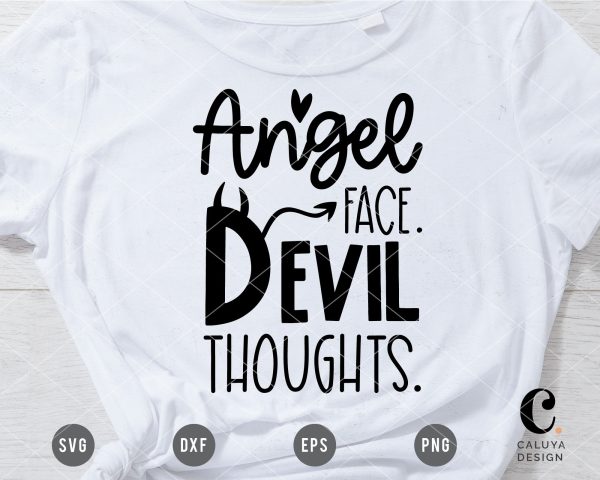 Angel Face, Devil Thoughts SVG For Sale