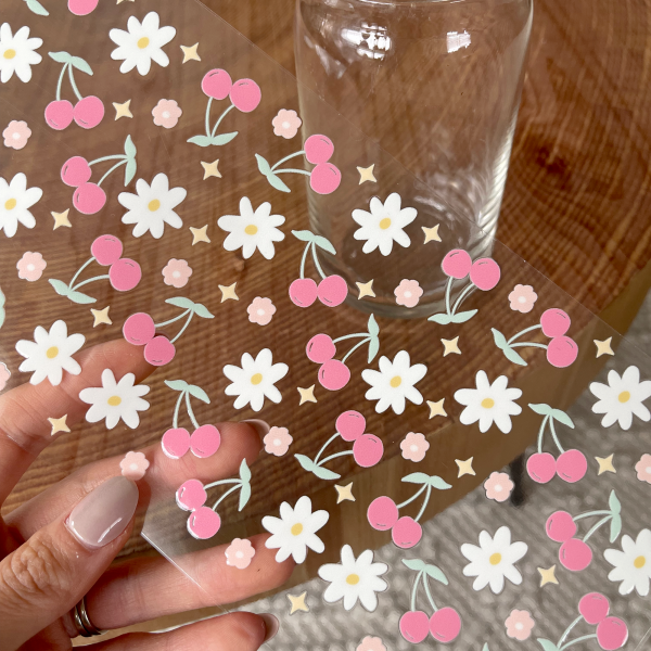 [ Double Sided ] 16oz Cup UV DTF Decal | Floral Cherry Supply - Image 2
