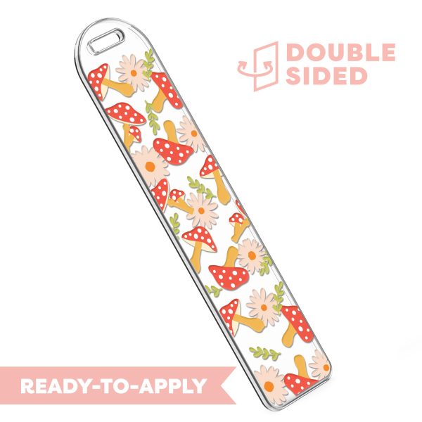 [ Double Sided ] Bookmark UV DTF Decal | Floral Mushroom For Sale