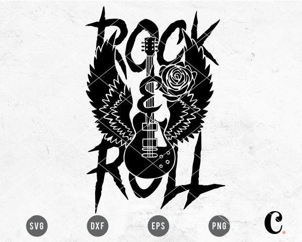 Rock And Roll Guitar SVG For Discount