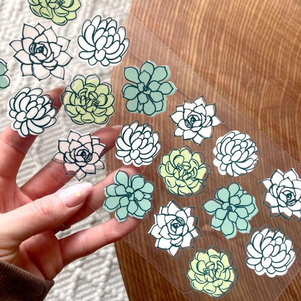 [ Double Sided ] 16oz Cup UV DTF Decal | Boho Succulent on Sale - Image 2