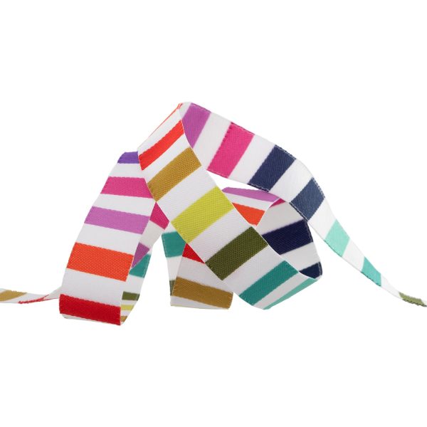 Renaissance Ribbons - Rainbow Stripe - 5 8  Width - Tula Pink Tabby Road Deja Vu - One Yard Hot on Sale