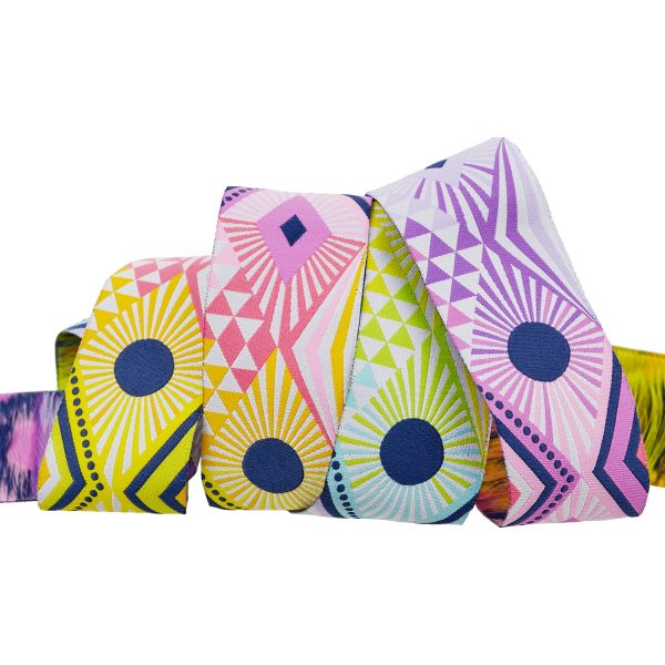 Renaissance Ribbons - Mega Lucy - 1-1 2  Width - Tula Pink Tabby Road Deja Vu - One Yard For Discount