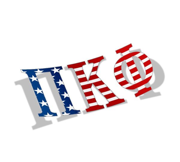 Pi Kappa Phi American Flag Greek Letter Sticker - 2.5  Tall Sale