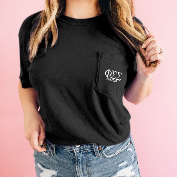 Phi Sigma Sigma Custom Comfort Colors Pocket Tee Online now