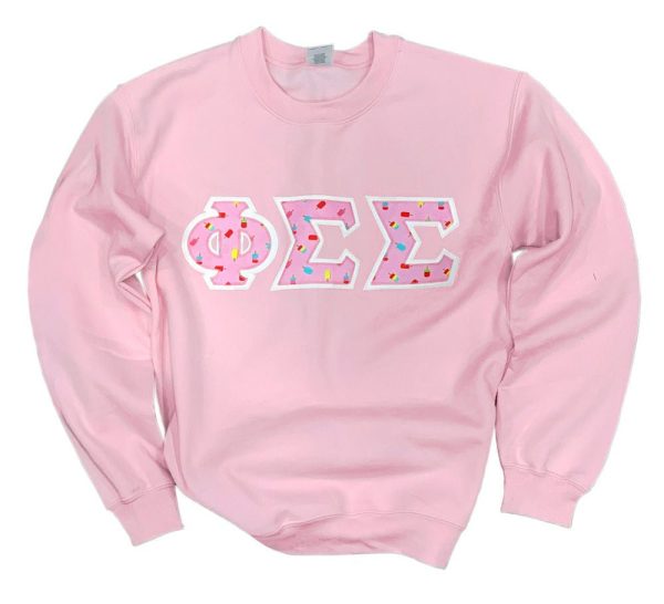 Phi Sigma Sigma Lettered Crewneck For Discount