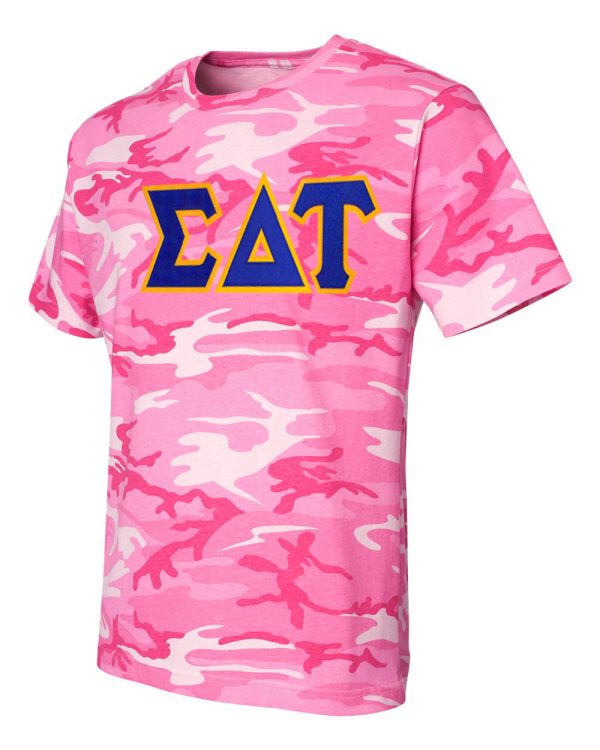 DISCOUNT-Sigma Delta Tau Lettered Camouflage T-Shirt Supply